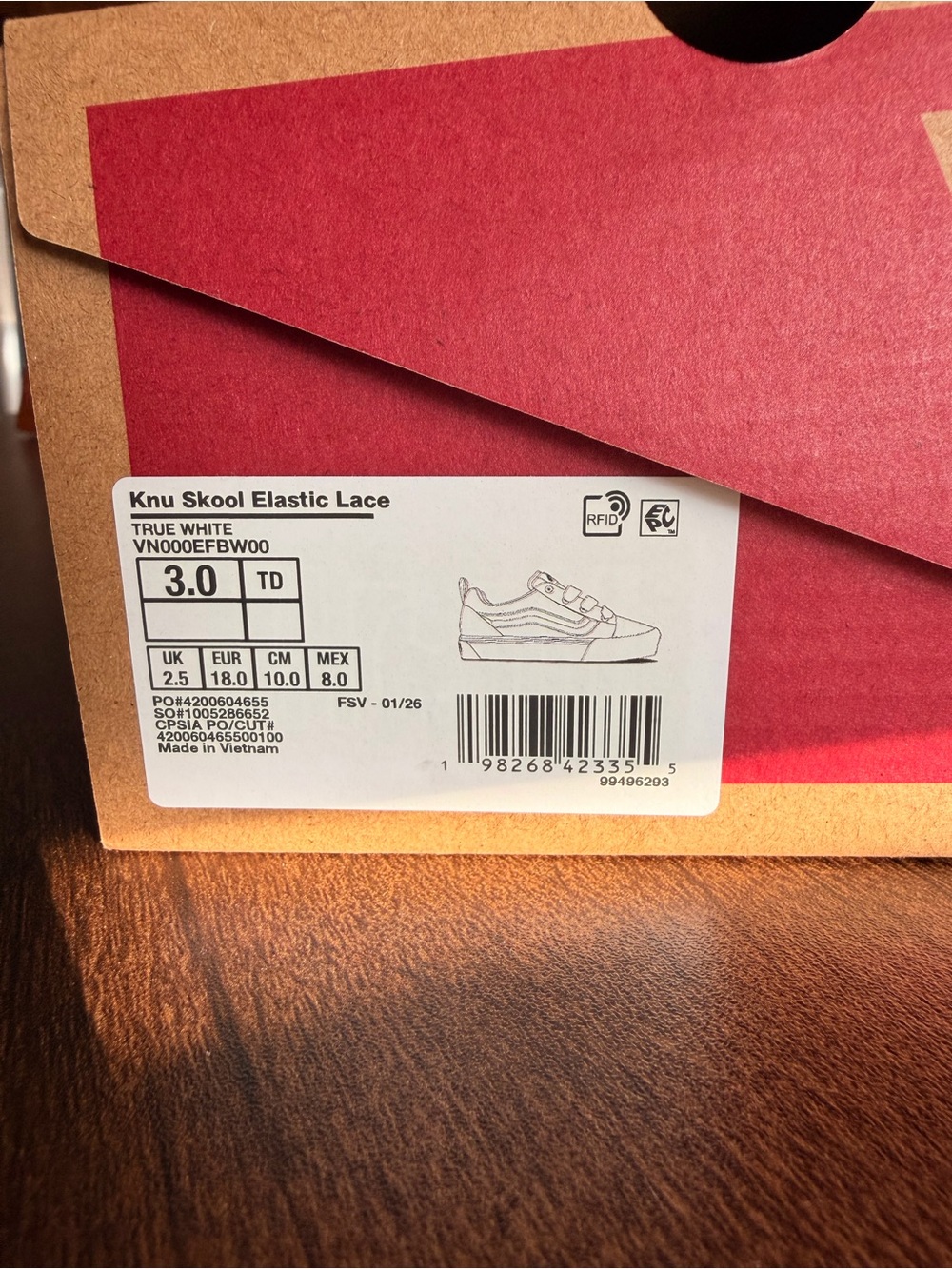 Vans Knu Skool Elastic Lace Kids Shoes - True White